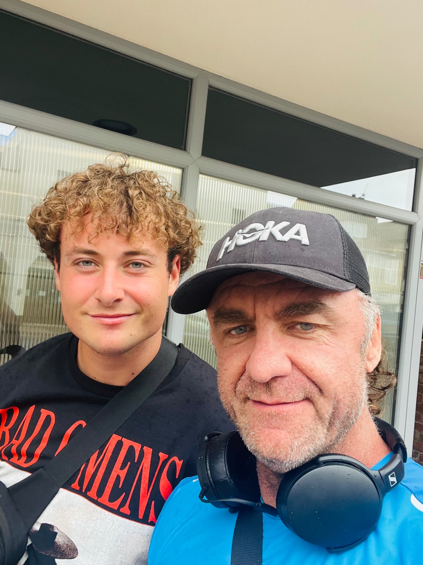 Rob with a supporter on the 4x4x72 challenge, June 2026