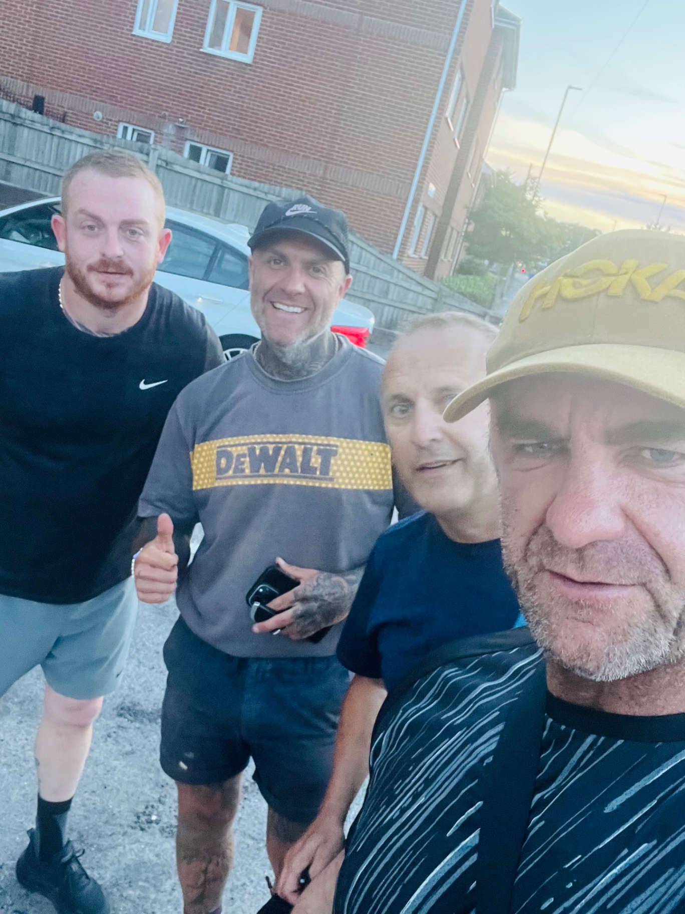 Rob with supporters on an evening 4x4x72 run, June 2026